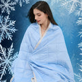 Cooling Blanket for Hot Sleepers – Lightweight Knit Acrylic Throw Blanket, Breathable Air-Cooled Comforter for Summer, Soft Moisture-Wicking Blanket in Throw Twin XL Queen King, Sky Blue Grey Lake Blue Light Green Purple