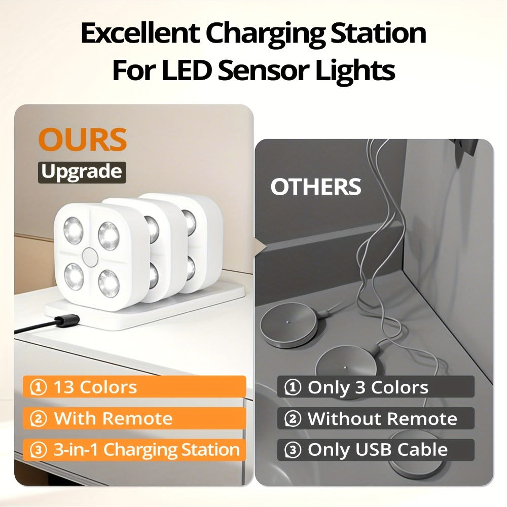 Puck Lights, Wireless LED Closet Lights, Color Changing Night Light for Hallway Stairway Bathroom Bedroom Kitchen