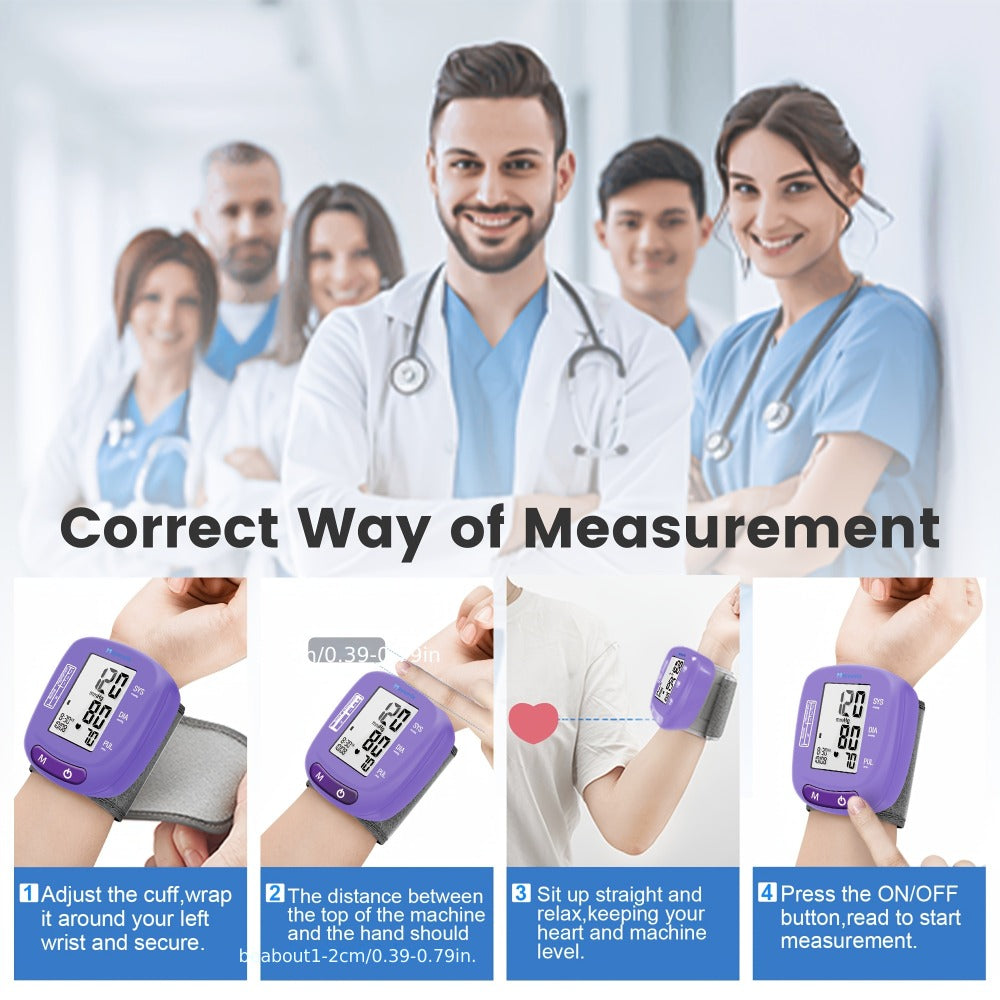 Blood Pressure Monitor, Oximeter Fingertip Digital BP Machine Home Use, Fully Automatic Hypertension Tracker