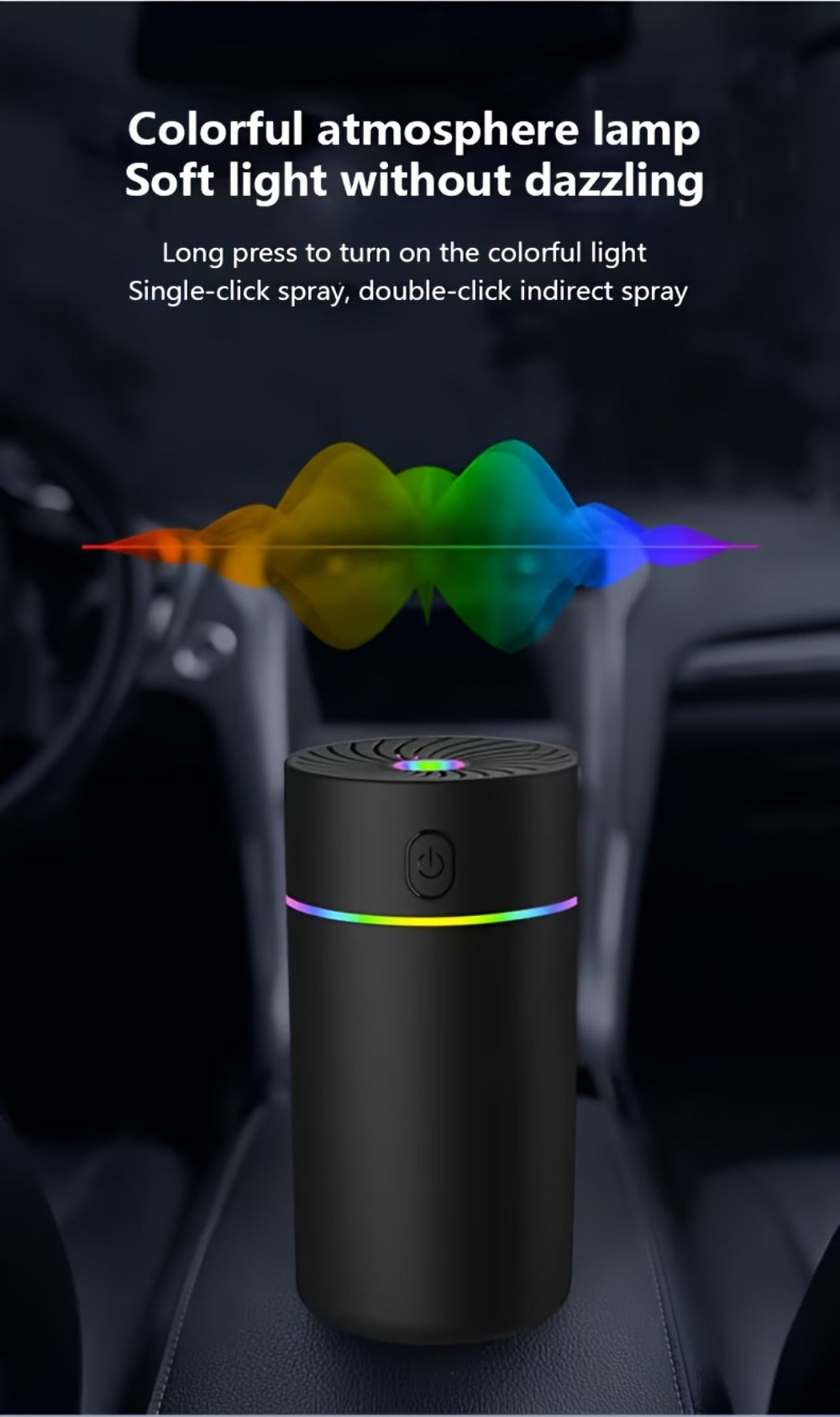 USB Cool Mist Humidifier for Bedroom and Office with a Color-Changing Night Light