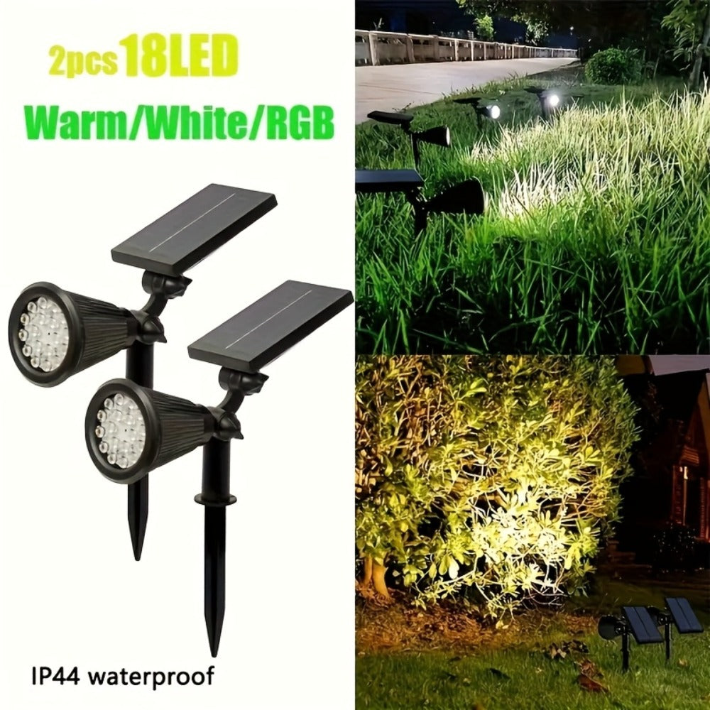 Solar Landscape Lights with 8 Color Modes Outdoor Solar Spotlight for Garden