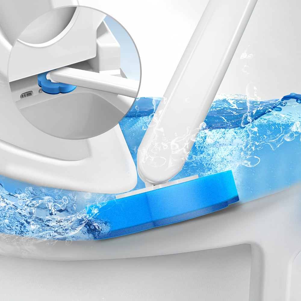 Disposable Toilet Brush with Bracket and Replaceable Heads for Home and Bathroom