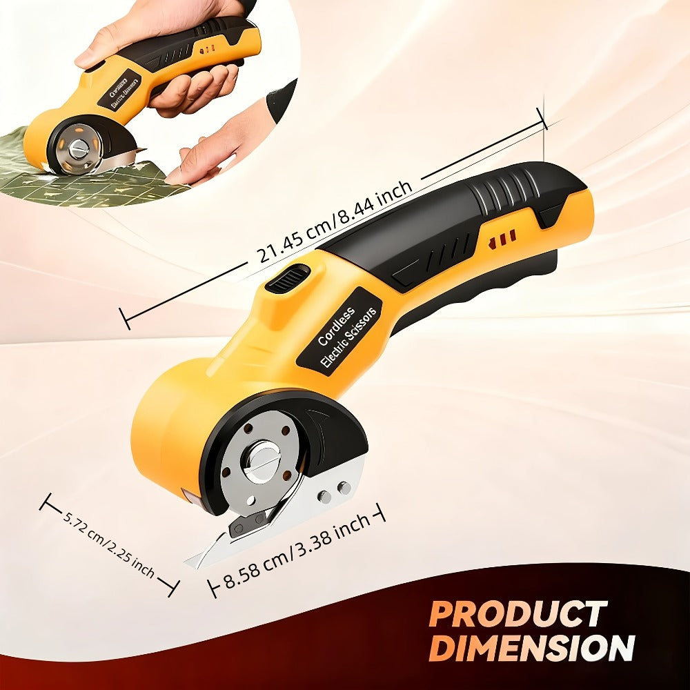 Electric Scissors with Rechargeable Cordless and Battery Indicator for Fabric