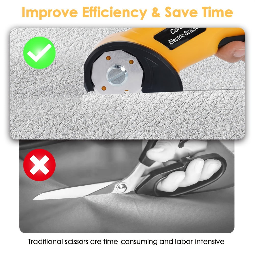 Electric Scissors with Rechargeable Cordless and Battery Indicator for Fabric