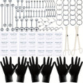 Professional Piercing Kit 120pcs – Complete Body Piercing Set with Stainless Steel Needles, Clamps, Gloves & Jewelry for Ear, Nose, Septum, Belly Button, Lip & Tongue