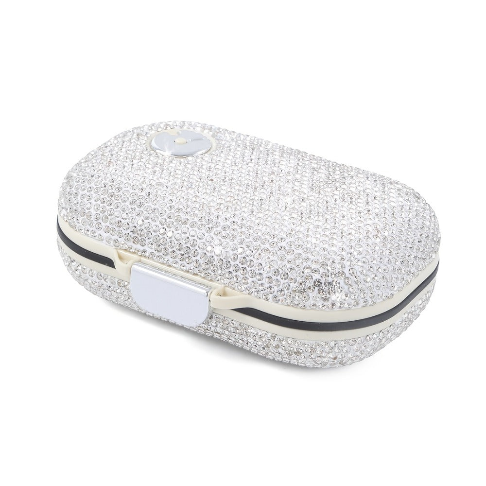 Pill Organizer with Seven Separate Compartments, Compact Square or Oblong Travel Case for Daily Supplements