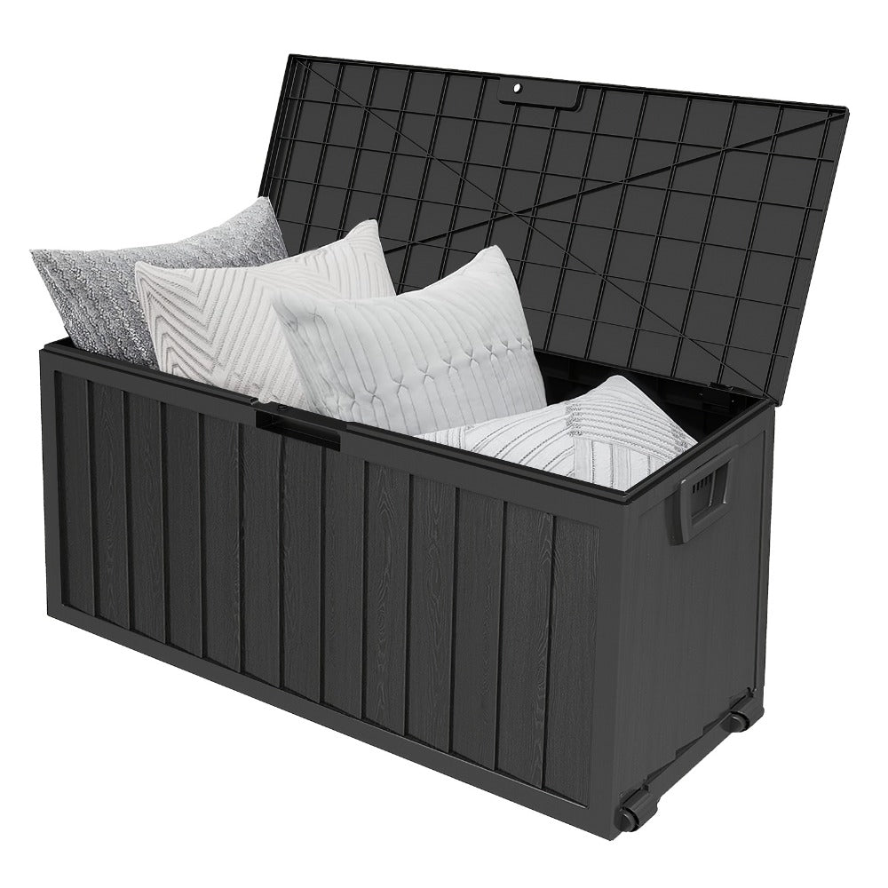 Outdoor Storage Box with Handles and Wheels for Pool Accessories