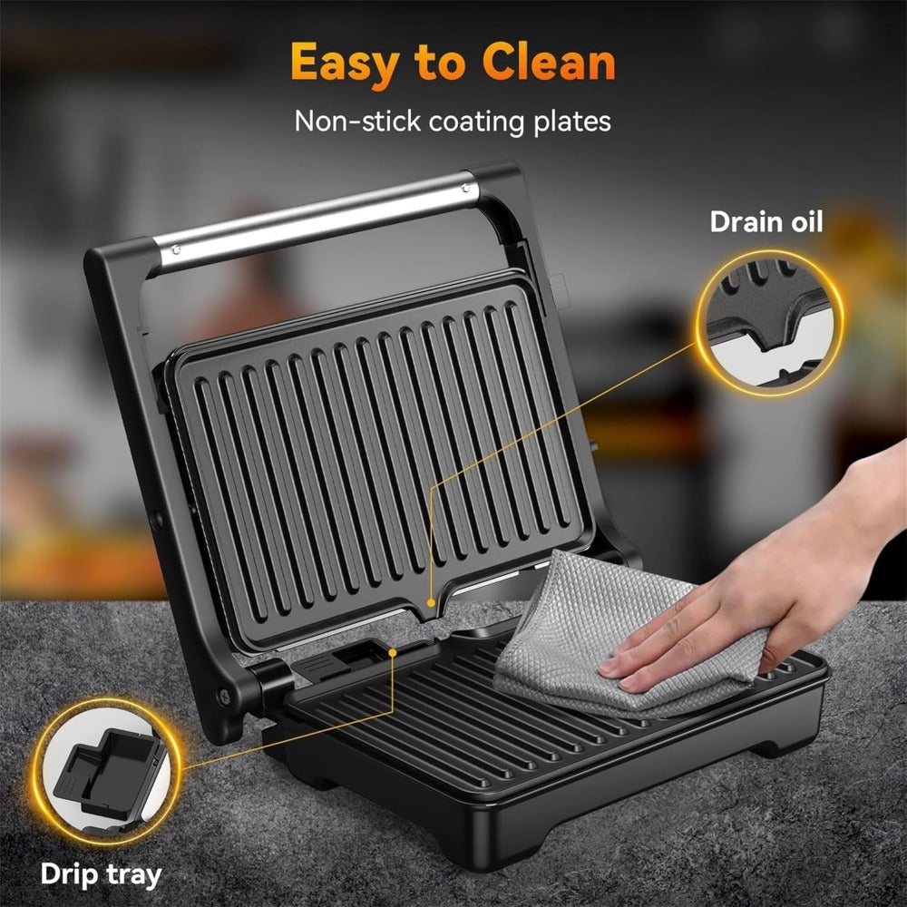 Sandwich Maker with Indicator Lights for Sandwiches Steaks Waffles