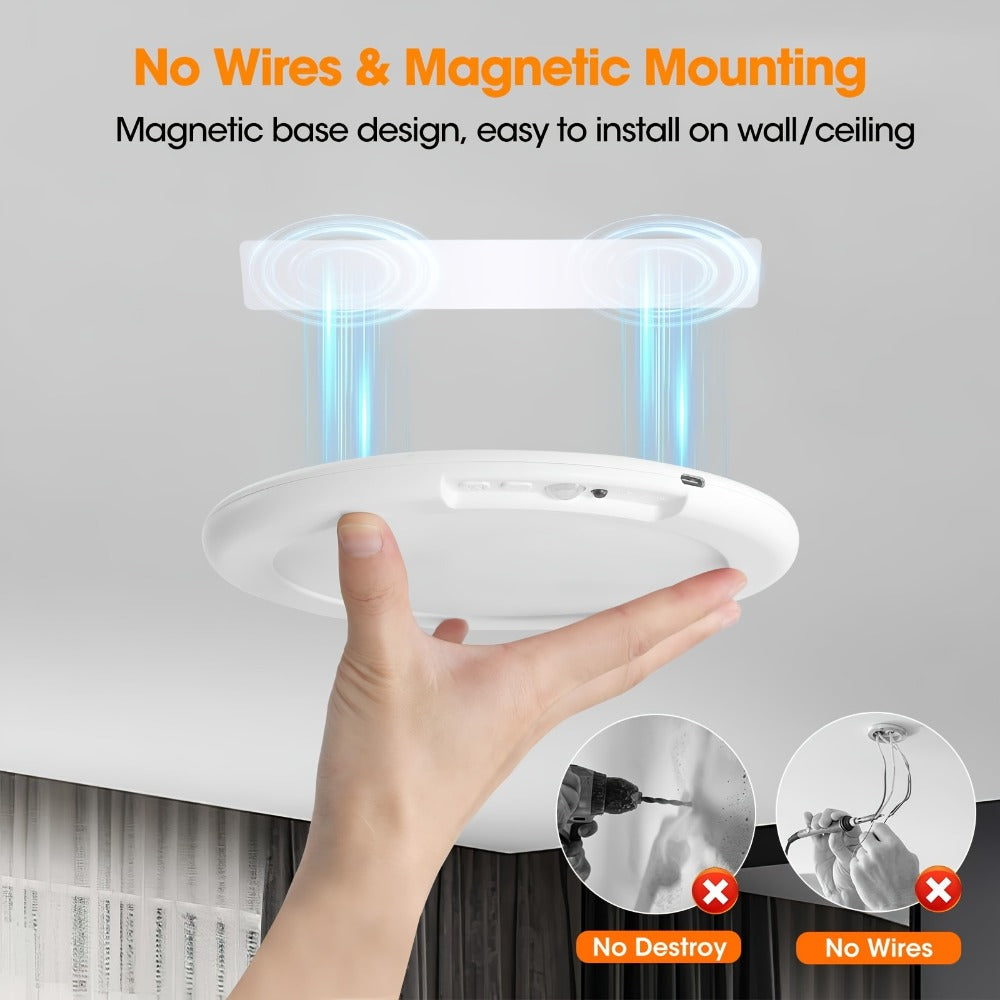 Rechargeable Ceiling Light with Remote Control and Motion Sensor