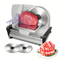 Electric Meat Slicer 200W Deli Food Slicer with Two 7.5" Removable Stainless Steel Blades 0-15mm Thickness Control Cut Meat Ham Bread Cheese Fruit for Home Use