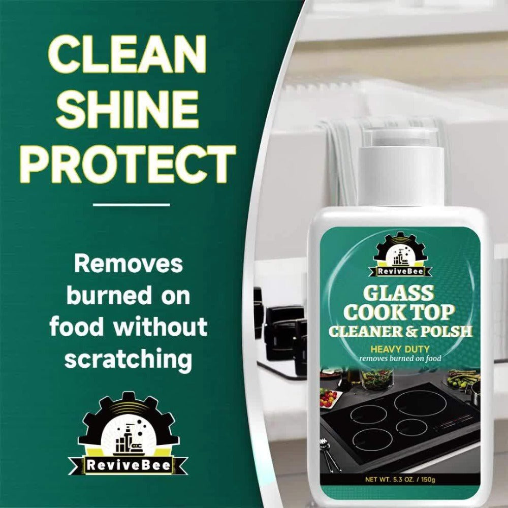 Ceramic Stove Cleaner Gel – Fast-Acting Stovetop Cleaner Removes Burnt-On Grease & Stains Without Scratching, Non-Toxic Non-Irritating Formula for Glass Ceramic Cooktop, Kitchen Cleaning Essentials