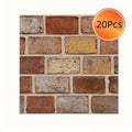 Peel and Stick Tile Stickers 20pcs Vintage Brick Pattern Self-Adhesive Waterproof Wall Tiles for Kitchen Bathroom Toilet – Removable Oil-Proof Backsplash Wall Art Decor
