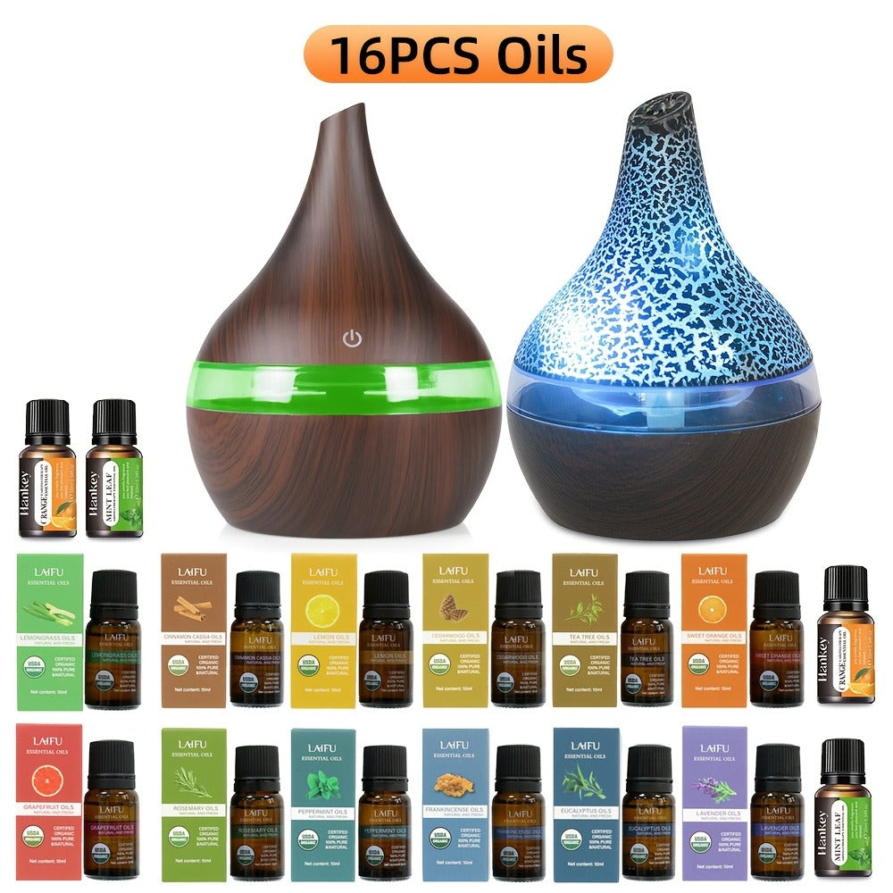 2-Pack Cool Mist Humidifier & Aromatherapy Essential Oil Diffuser with 7-Color Lights