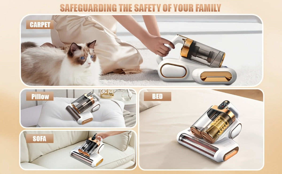 Mattress Vacuum with Cleaner 16Kpa UV Light and 80000 RPM Sonic Technology