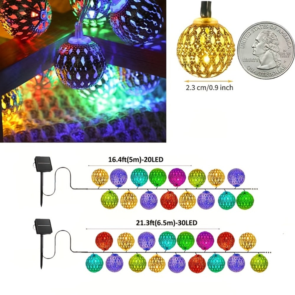 Solar String Lights Outdoor with 8 Modes and Boho Garden Lights for Patio