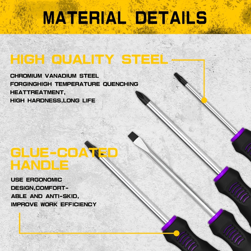 Magnetic Screwdriver Set, 118-Piece Chrome Vanadium Steel Tool Kit with Storage Rack and Magnetic Bowl for Repairs