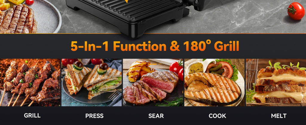 Sandwich Maker with Indicator Lights for Sandwiches Steaks Waffles