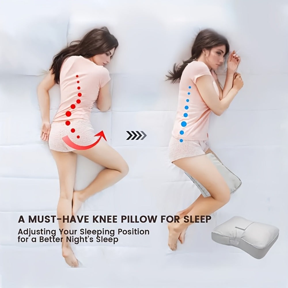 Knee Pillow For Side Sleepers with Adjustable Straps for Spine Alignment
