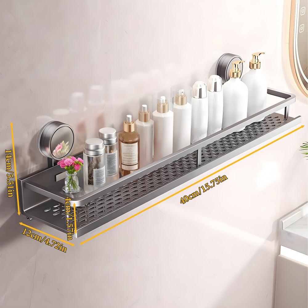 Shower Caddy, Wall-Mounted Bathroom Shelf Organizer for Shampoo Soap, Heavy-Duty Floating Shower Shelves