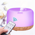 Oil Diffuser (16.91oz) in a Wood Grain Design for Home and Office with 7 Ambient LED Lights