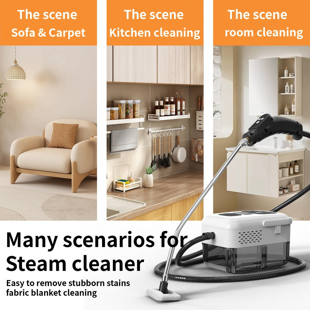 Steam Cleaner, Portable High-Temperature High-Pressure Handheld Steamer for Home, Tile & Grout Cleaning 9-Speed Adjustable