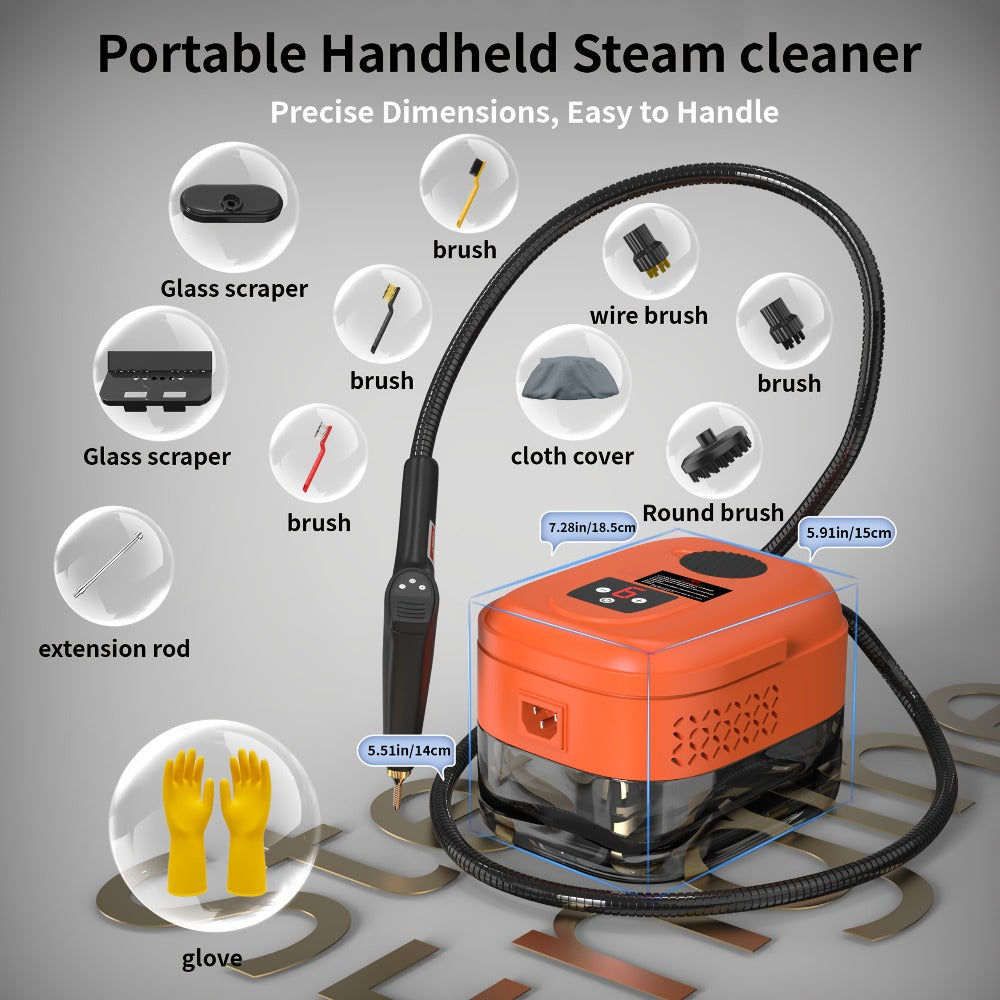 Handheld Steam Cleaner with High Pressure 9-Gear Adjustment and LCD Display