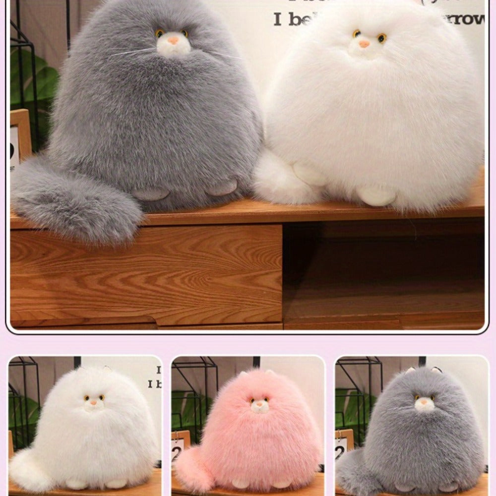 Silly Long Hair Cat Plush Pillow for Cat Lovers, Soft and Comforting for Sleep