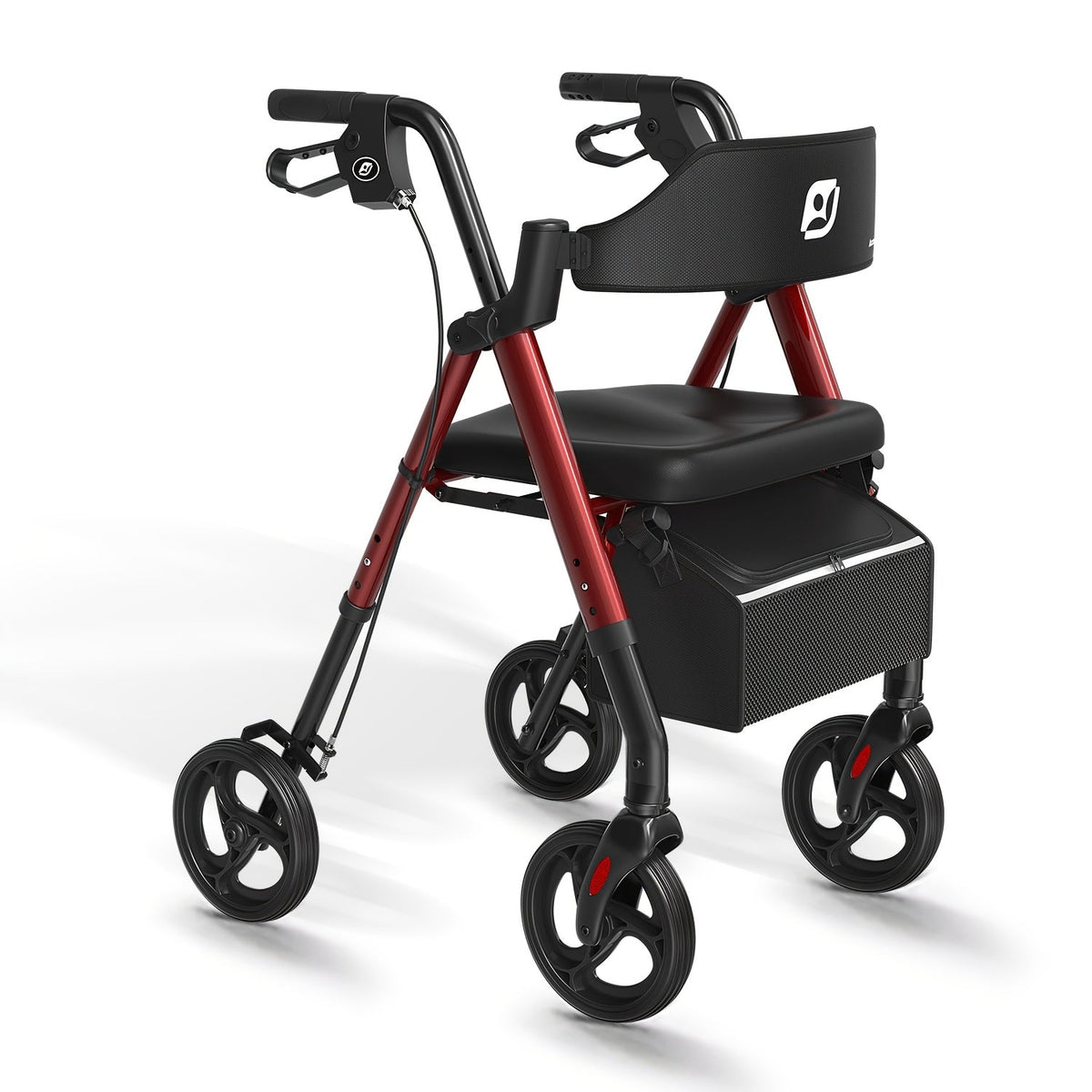 Rollator Walkers For Seniors with Ergonomic Backrest and Dual Adjustable Height