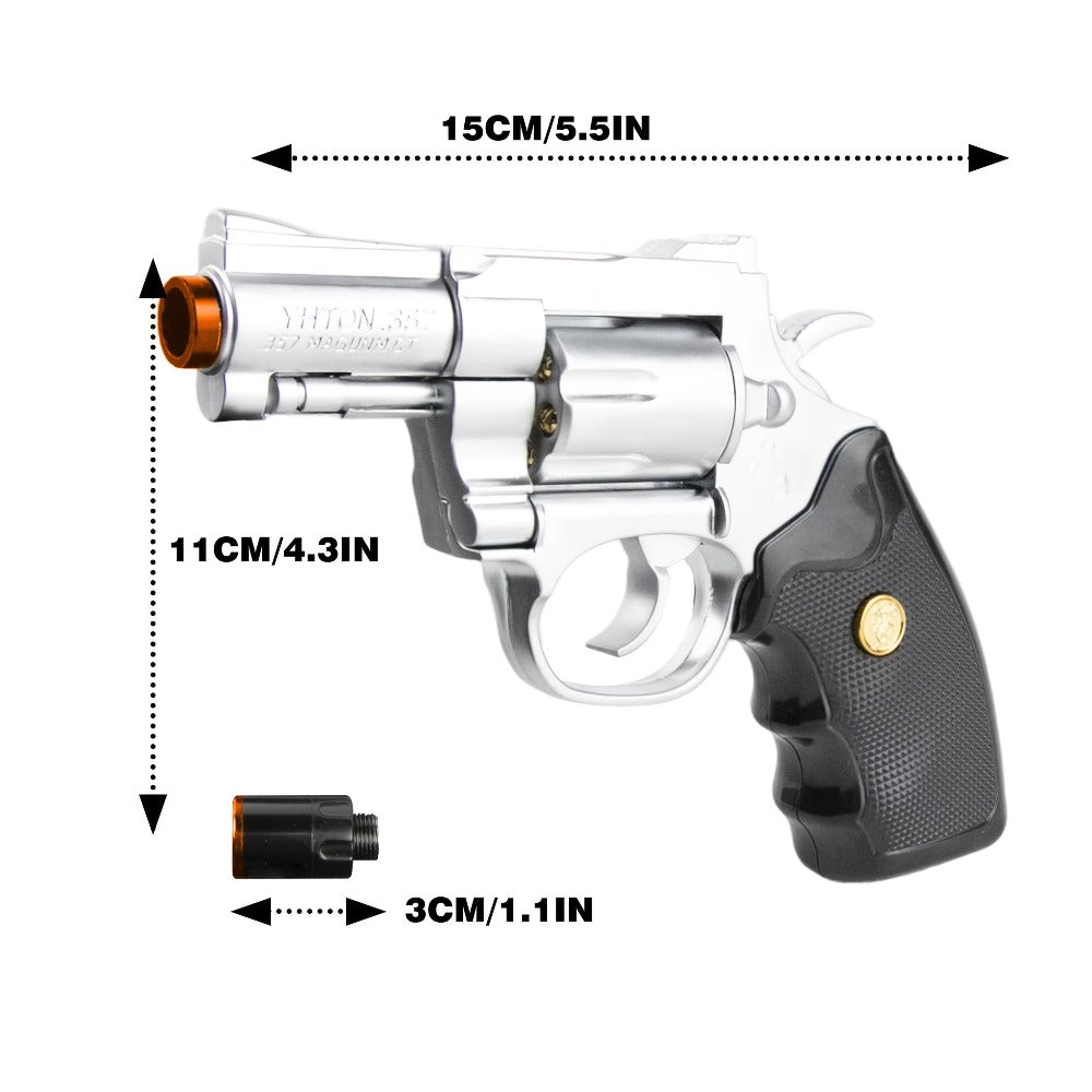 Lighter with Adjustable Flame and Pistol Revolver & Wheel Design for Camping Outdoor Cooking Grilling BBQ Charcoal Lighting