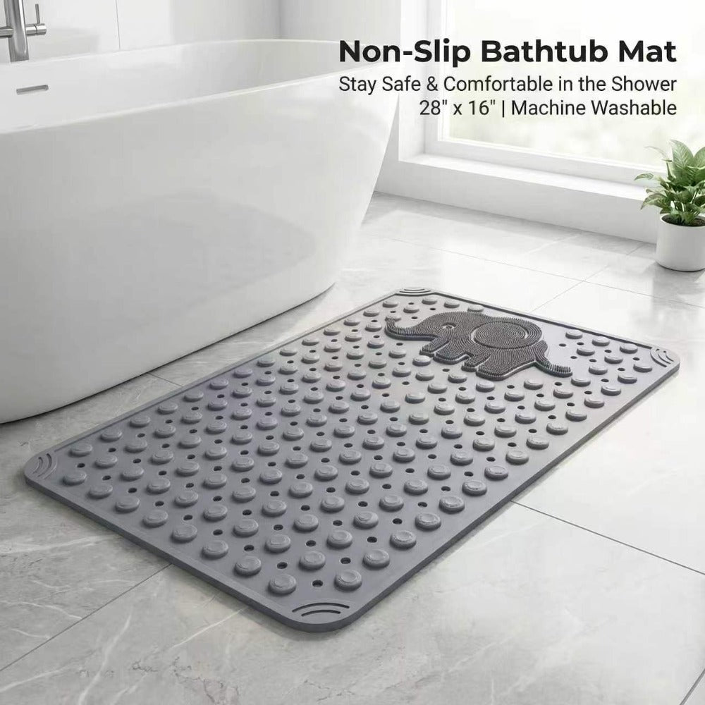 Non-Slip Bath Mat in Extra Soft TPE for the Bathtub and Shower (30x17 Inch)