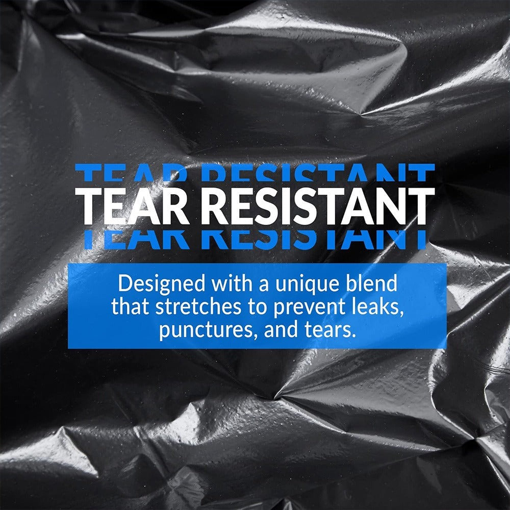 Trash Bags: 30 Gallon 200 Count, Black Large Garbage Bags, Ultra Strong Leak-Proof, 113.5L Heavy Duty Bags for Kitchen, Industrial