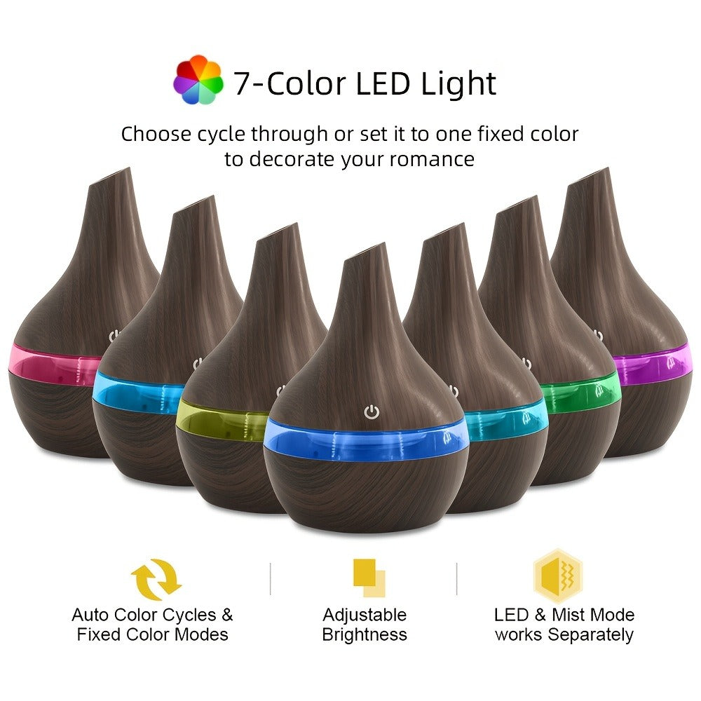 2-Pack Cool Mist Humidifier & Aromatherapy Essential Oil Diffuser with 7-Color Lights