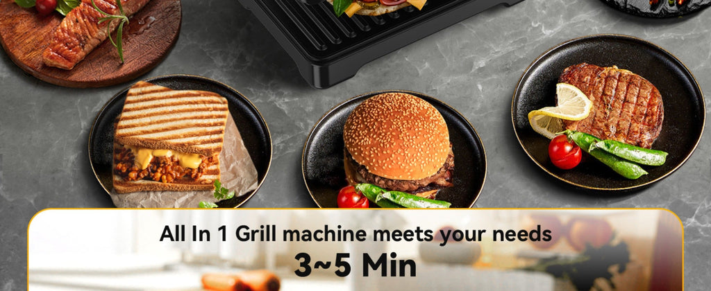 Sandwich Maker with Indicator Lights for Sandwiches Steaks Waffles