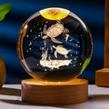 3D Sea Turtle Crystal Ball Night Light – LED Color Glow Glass Orb Lamp with Bamboo Base, Ocean Animal Figurine Desk Light for Home Bedroom Decor, Unique Gift for Turtle Lovers, Elders & Friends (2.36in)