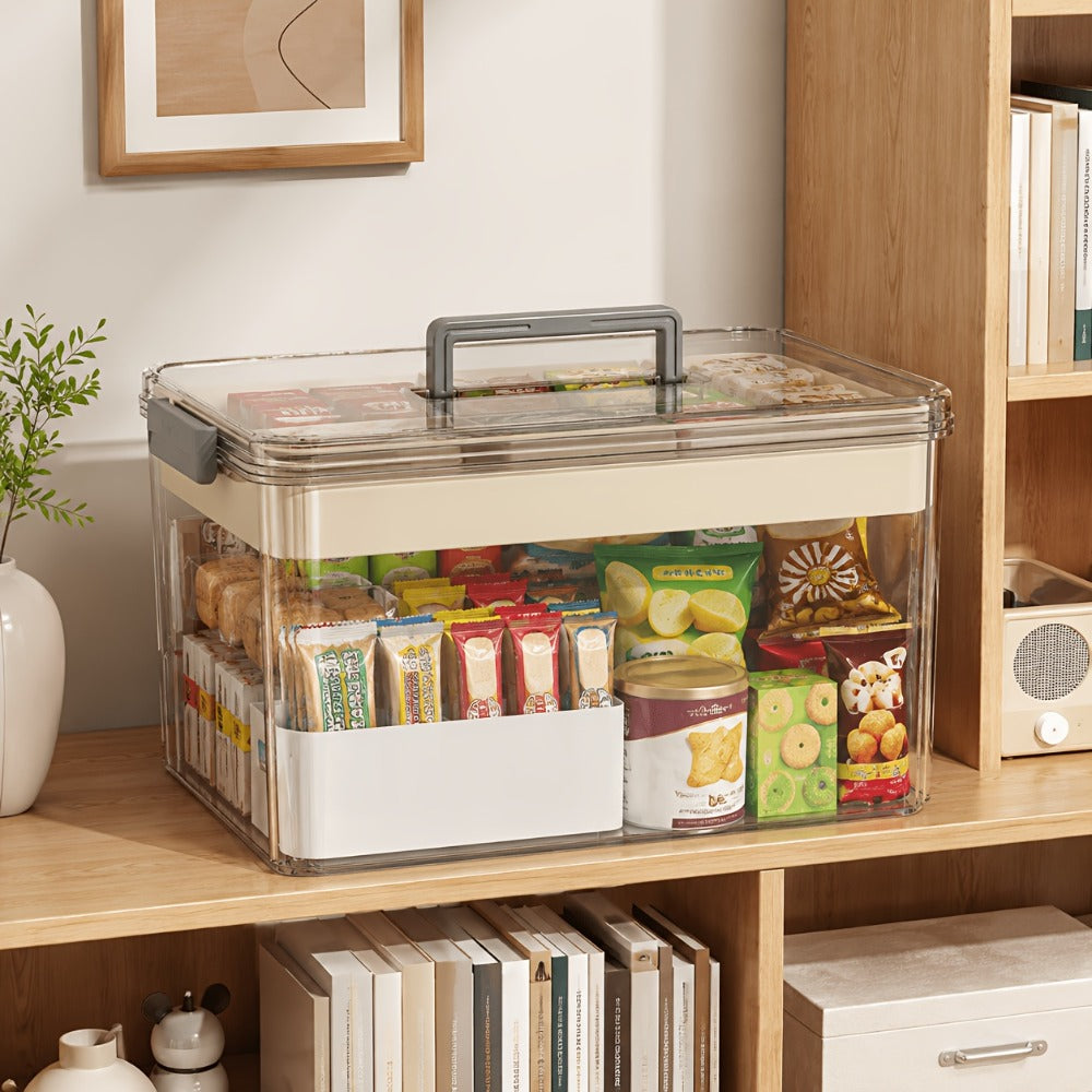 Multi-Layer Transparent Plastic Pill Organizer Cabinet, Spacious Drug & First Aid Supply Organizer, Medicine Storage Box