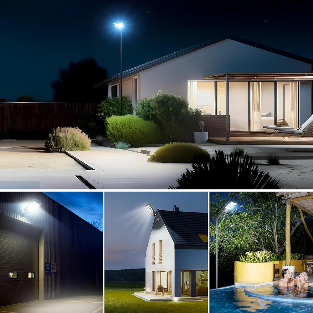 Solar Street Light, Dusk to Dawn for Commercial Area, Parking Lot & Night Security Lighting (2 or 4 Pack)