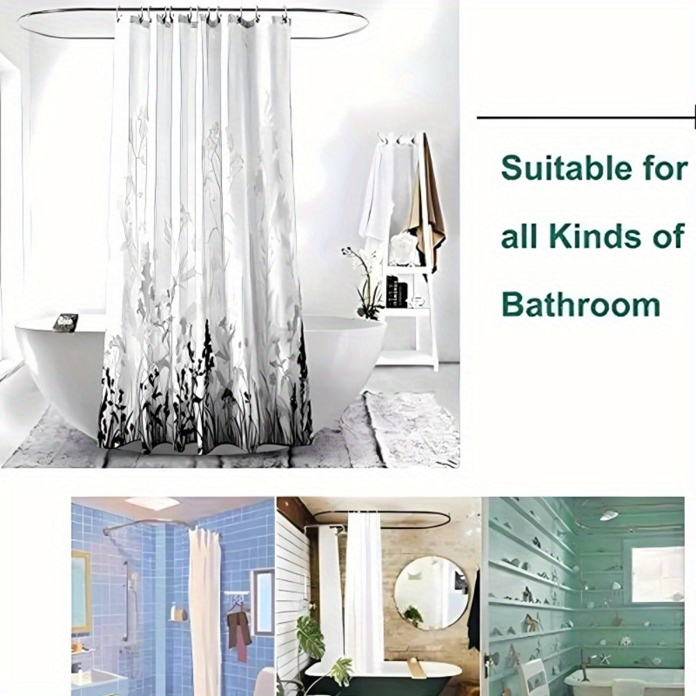 Shower Curtain Set, Ocean View Pattern Nautical Bathroom Decor, Toilet Seat Cover & 12 Hooks for Apartment Hotel