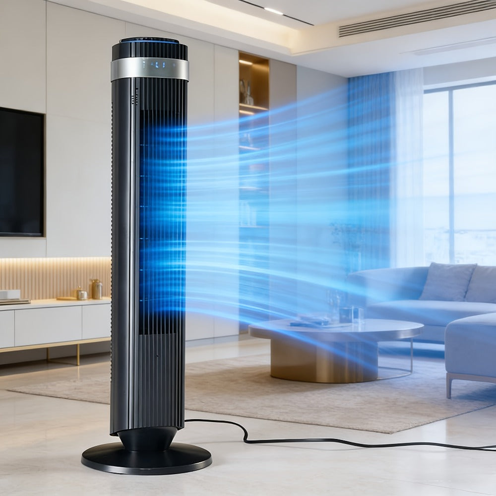 Tower Fan with LED Display 4 Speed Settings and 12-Hour Timer