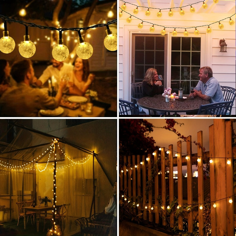 Solar String Lights in an Outdoor Design with Remote Control