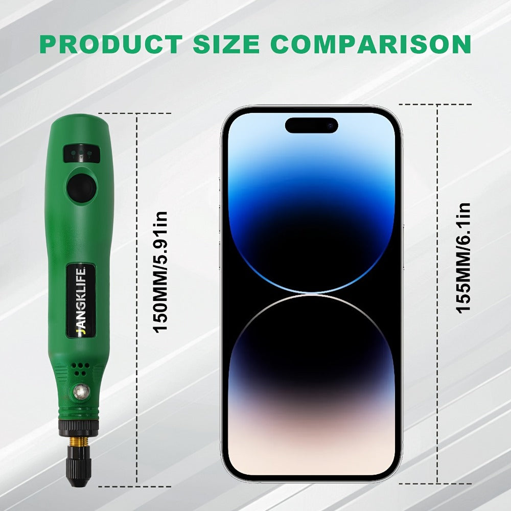 Cordless Rotary Tool Kit with USB Rechargeable Li-Ion Battery and 3-Speed 5000-15000RPM for Grinding