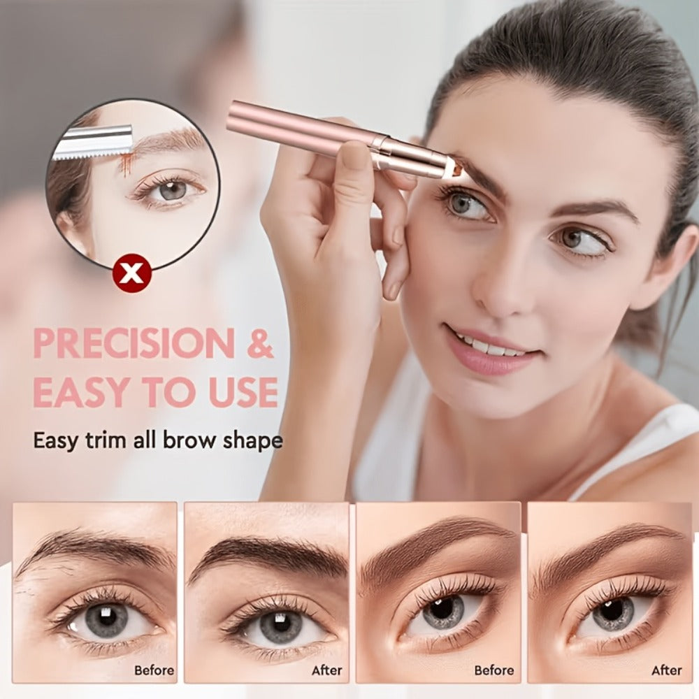 Eyebrow Trimmer: Electric for Women 2 Pack, USB Rechargeable Painless Precision Eyebrow Razor Pen