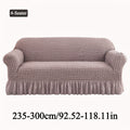 Seersucker Sofa Slipcover Elastic Band Closure Pet-Friendly All-Purpose Sofa Cover for Living Room Home Decor Protection — Single 2 4 Seater Multiple Colors