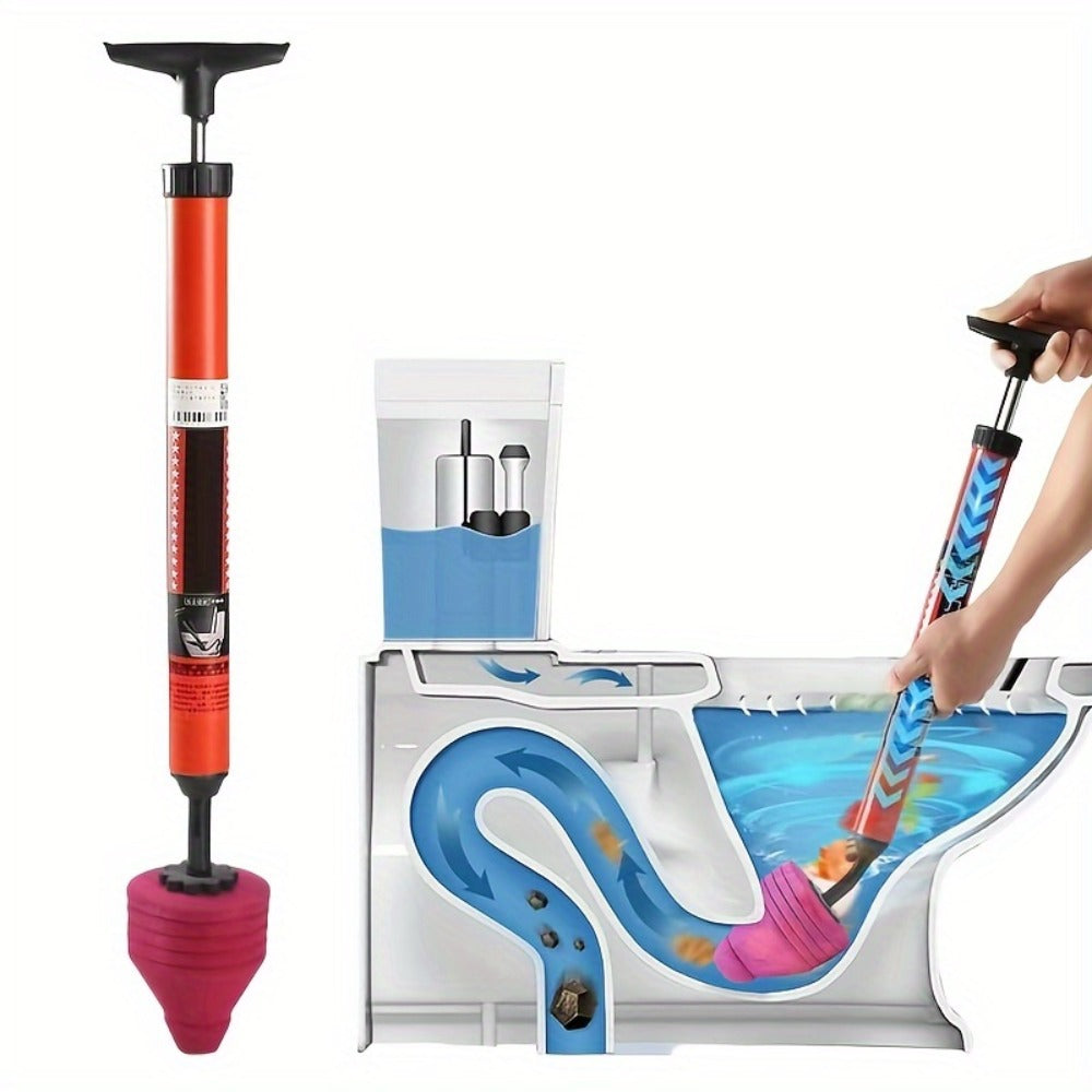Toilet Plunger, Heavy-Duty Air Pressure Drain Cleaner, Suction Cup Clog Remover for Toilet Sink Shower Bathtub