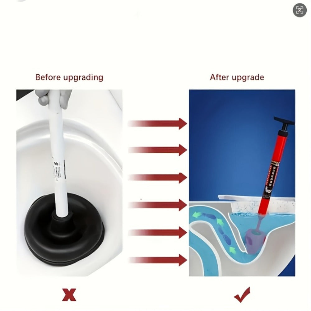 Toilet Plunger, Heavy-Duty Air Pressure Drain Cleaner, Suction Cup Clog Remover for Toilet Sink Shower Bathtub