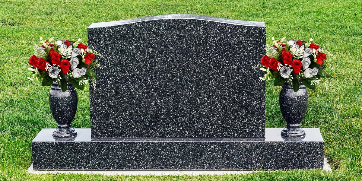 Artificial Cemetery Flowers for Grave with Saddle, Silk Rose Bouquet Headstone Decoration, Memorial Day Grave Flowers, Outdoor Grave Marker Floral Arrangement, 1/2/3 PCS