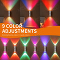 Night Light, LED Magnetic Dual Voice & Motion Sensor 9 Colors Dimmable, Drill-Free Magnetic Install for Hallway