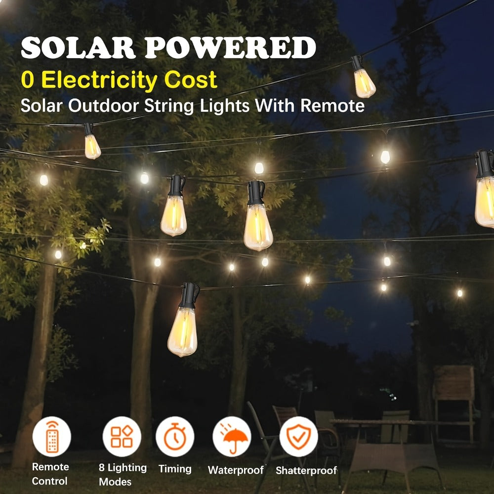 Solar String Lights in an Outdoor Design with Remote Control