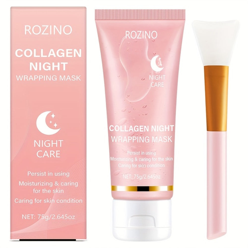 Collagen Overnight Wrapping Facial Mask with Hyaluronic Acid for Glowing Skin