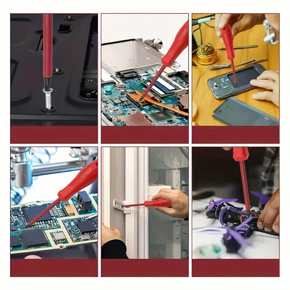Magnetic Screwdriver Set with 4 Slotted and 4 Phillips Non-Slip Handle Precision Screwdrivers for Electronics
