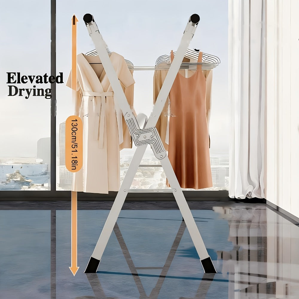 Laundry Drying Rack, Freestanding Stainless Steel Clothes Airer with Folding Frame for Home and Patio
